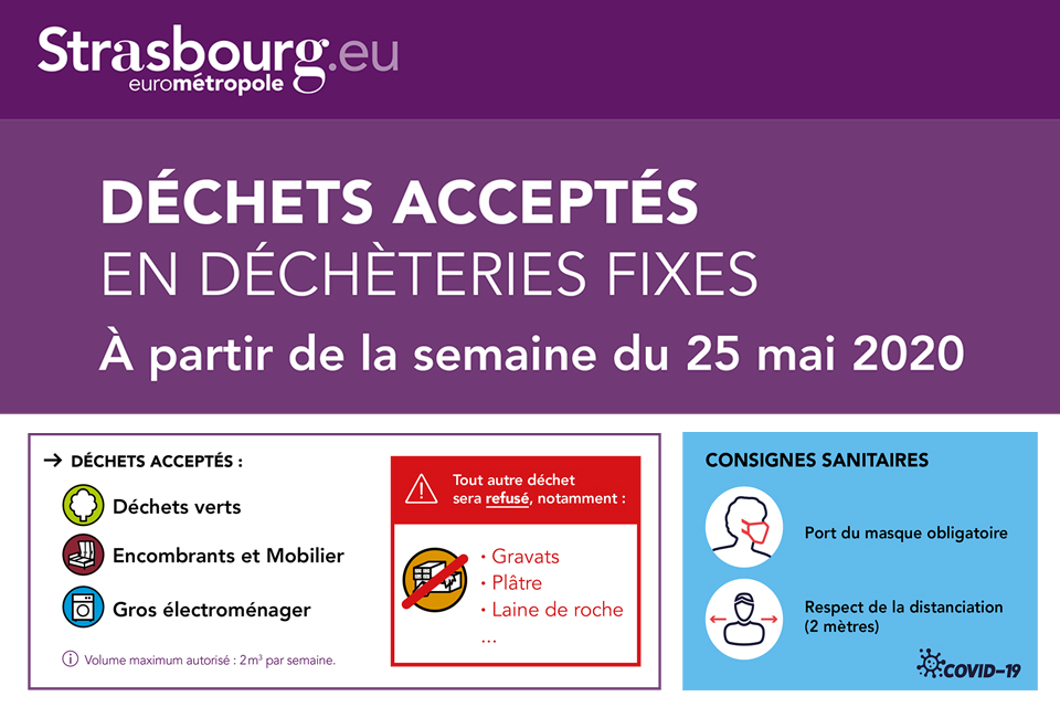 Déchets acceptés en déchèteries dès le 25 mai