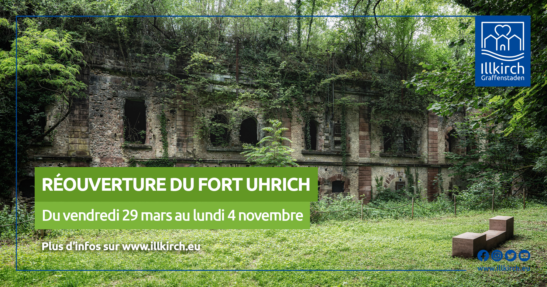 Le parc du fort Uhrich sera ouvert au public du vendredi 29 mars au lundi 4 novembre prochains.