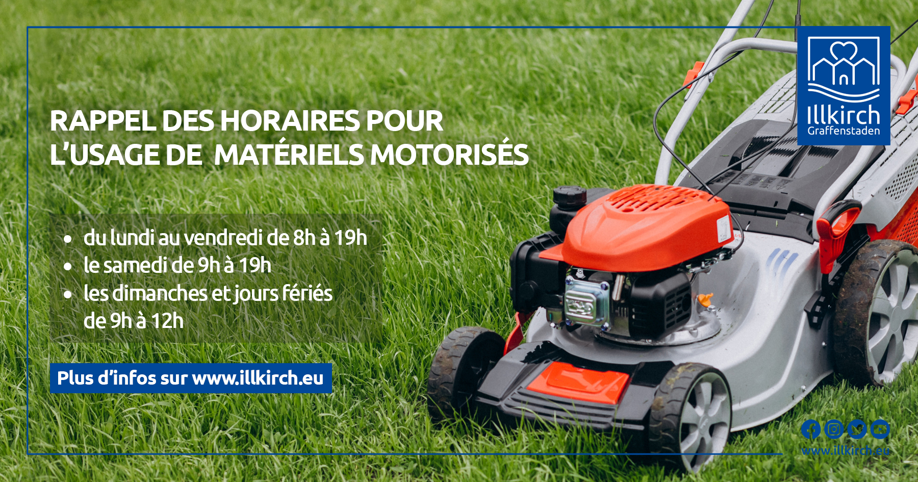 Rappel des horaires pour l’usage de matériels motorisés